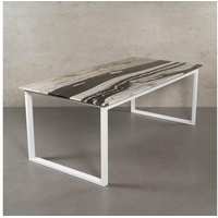 MAGNA Atelier Esstisch BERGEN mit Marmor Tischplatte, Esstisch eckig, Metallgestell, 160x80x75cm & 200x100x75cm schwarz 200 cm x 75 cm x 100 cm