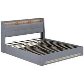 VitaliSpa Christin 180 x 200 cm Grau/Eiche