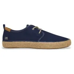 Pepe Jeans für Herren. PMS10332 Port Tourists marineblaue Turnschuhe aus Leder (43), Wohnung, Wildleder, Schnürsenkel, Lässig