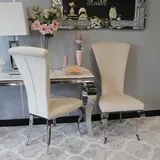 Barock Stuhl Ottavio Beige Polsterstuhl