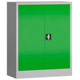 Classix Stahlschrank X-530315 lichtgrau, gelbgrün 80,0 x 38,0 x 100,0 cm, aufgebaut