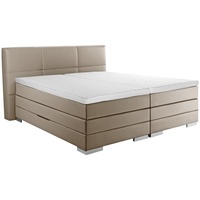 Livetastic Boxspringbett, Schlamm, Textil, H3, 7-Zonen, Höhe ca. 16 cm, 160x200 cm, Made in Germany, Bettkasten, gepolstertes Kopfteil, Schlafzimmer, Betten, Boxspringbetten