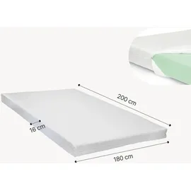 [en.casa] LED Polsterbett Tröstiar mit Matratze 180x200cm Schwarz [en.casa]