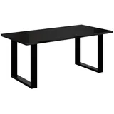 altdecor Esstisch, Schwarz Hochglanz, Rechteckig,Rechteckig, U-Form, 90x75x160 cm, Esszimmer, Tische, Esstische