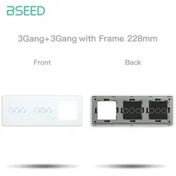 BSEED-Glas-Dreifachpanel für Schalter und Steckdosen Weiß Dreipolig Dreipolig Öffnung
