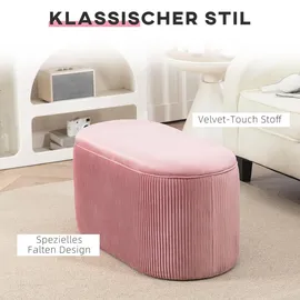 Homcom Polsterbank Samt Rosa 81 x 40 x 41 cm