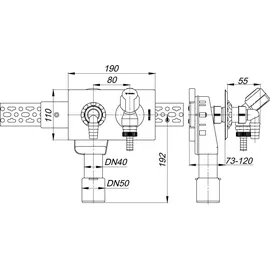 Dallmer Wandeinbau-Waschgeräte-Siphon 406 DN 40/50