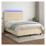 vidaXL Boxspringbett 140 x 200 cm Creme