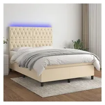 vidaXL Boxspringbett 140 x 200 cm Creme