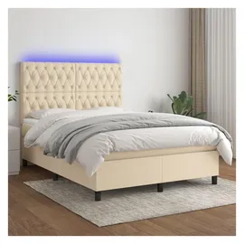 vidaXL Boxspringbett 140 x 200 cm Creme