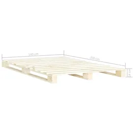 vidaXL Palettenbett Massivholz Kiefer 140×200 cm