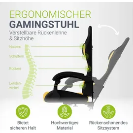 Juskys HyperSeat Kunstleder Schwarz/Gelb