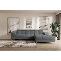 altdecor Ecksofa Cord mit Schlaffunktion 2-Sitzer Dunkelgrau