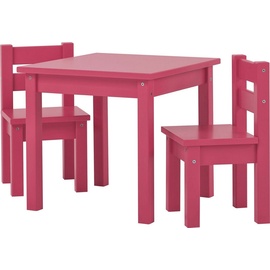 Hoppekids Kindersitzgruppe »MADS Kindersitzgruppe«, (Set, 3 tlg., 1 Tisch, 2 Stühle), pink