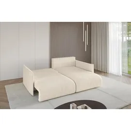 altdecor Ecksofa Cord 2-Sitzer Beige