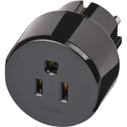 Reisestecker für Euro Steckdose und USA & Japan Stecker, schwarz