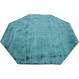 my home Teppich »Shirley, handgewebter Viskose Teppich, farblich changierend«, achteckig, 72590139-42 türkis 12 mm,