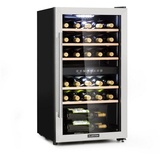 Klarstein Vinamour 29 Duo Weinkühlschrank 2 Zonen 80L/29 Flaschen 5-22°C Touch Edelstahl