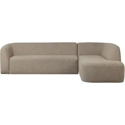 Ecksofa WOOOD "Sloping", beige (natürlich gemischt), B:274cm H:77cm T:225cm, Sofas, gepolstert mit gewebter Chenille, frei im Raum stellbar, Breite 274 cm
