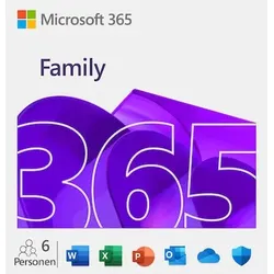Microsoft 365 Family (Office-Apps inkl. Copilot-KI und 6TB Cloudspeicher) | Download & Produktschlüssel