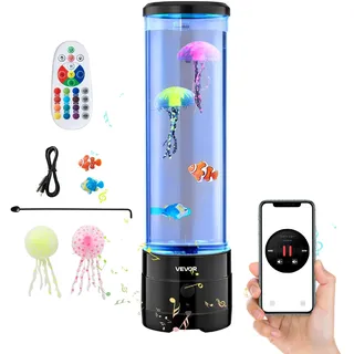 Vevor Lavalampe schwimmende Quallen Blasenlichtlampe 16 Farbeffekte