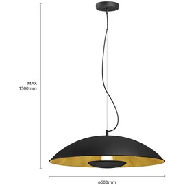 LINDBY Emilienne Pendelleuchte Black/Gold / Wohnzimmer