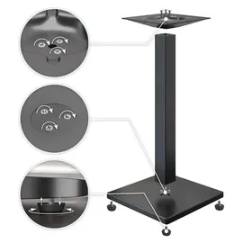 GGM Möbel BM | Bistro Stehtisch | 70 x 70 x 110 cm | Quadratisch | Schwarzer Rand | Wenge / Schwarz
