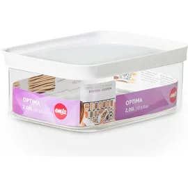 Emsa Optima rechteckig transparent/weiß 2 l