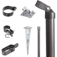 GAH Alberts Alberts Zaunanschluss-Set Wellengittertore,2-seitig,anthr.-met.,m.Bodenh.f⌀60/800mm 634391