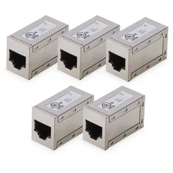DIGITUS CAT 6, modulare Kupplung, geschirmt - 5 Stk., RJ-45, RJ-45, Silber