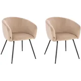 Home Deluxe Esszimmerstuhl, Beige, Kunststoff, 58x75x58 cm, Esszimmer, Stühle, Esszimmerstühle, Armlehnenstühle
