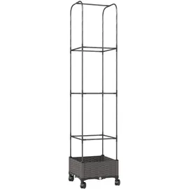 Outsunny Hochbeet mit Rankgitter 40 x 40 x 185 cm Schwarz