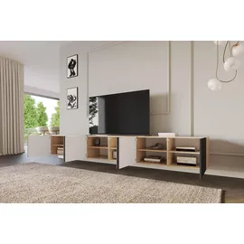 altdecor ELIO Lowboard 300 cm Schwarz/Holz
