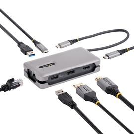 Startech StarTech.com USB-C Multiport Adapter 4K 60Hz USB C HDMI/DisplayPort Adapter - 3 Port USB C Hub - 100W PD - GbE - USB C Dockingstation/Laptop Dock - USB C auf HDMI - 30 cm Integ. Kabel (DKT31CDHPD3)
