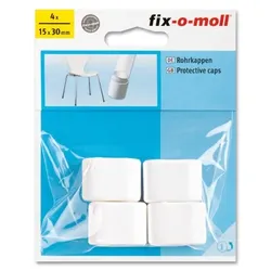 Rohrkappen oval 30mm x 15mm weiß fix-o-moll