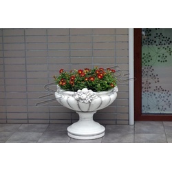 JVmoebel Skulptur »Blumentöpfe Kasten Blumen Töpfe XXL Beton Garten Terrasse S104077« weiß