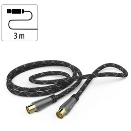 Hama Antennen-Kabel Koax-Stecker - Koax-Kupplung 3 m Grau/Schwarz