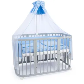 Waldin Babybett Kinderbett 7in1 mit Matratze,