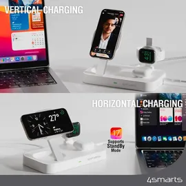 4smarts Qi2 Ladestation Trident mit MFi Fast Charger, weiß