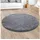 Paco Home - Hochflor Teppich Wohnzimmer Fellteppich Kunstfell Flauschig Rutschfest Grau Ø 80 Cm Rund