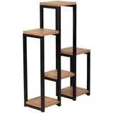 [en.casa] Pflanzregal Rosenholm 6 Ablagen 60 x 30 cm Schwarz