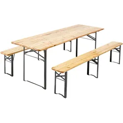 Oviala Business 10er-Set Brasserie Tisch und Bank 220 cm - Oviala