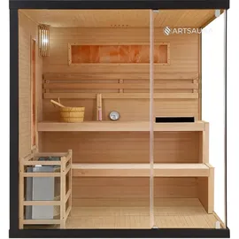Artsauna Saunakabine Vantaa 175 mit Salzstein - Indoor Sauna für 4 Personen