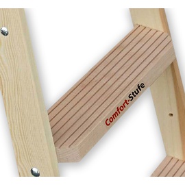 Euroline Holz Stufenstehleiter mit Komfort-Stufen, (Stehleiter, 200 cm)