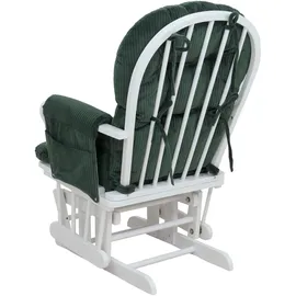 Mendler Relaxsessel HWC-C76 Cord 52 x 100 x 80 cm Grün mit Hocker