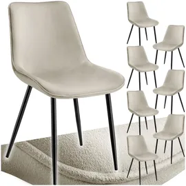 Tectake tectake® Set Stuhl Monroe Samtoptik, schwarze Stahlbeine, 48 x 59 x 82,5 cm