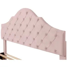 XDOVET Polsterbett mit Lattenrost und Kopfteil, Polsterbett mit höhenverstellbares Kopfteil, Holzlattenunterstützung,140*200cm - Rosa