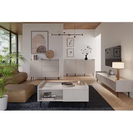 WFL GROUP Arysa Beige Walnuss 100 x 45 x 60 cm