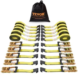VEVOR 10er-Pack Spanngurte mit Ratsche, 10.000 lbs, 2" x 30', strapazierfähig für Fracht
