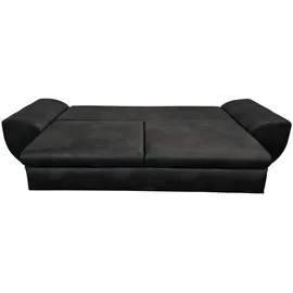 luma-home Big-Sofa Leder 3-Sitzer Schwarz